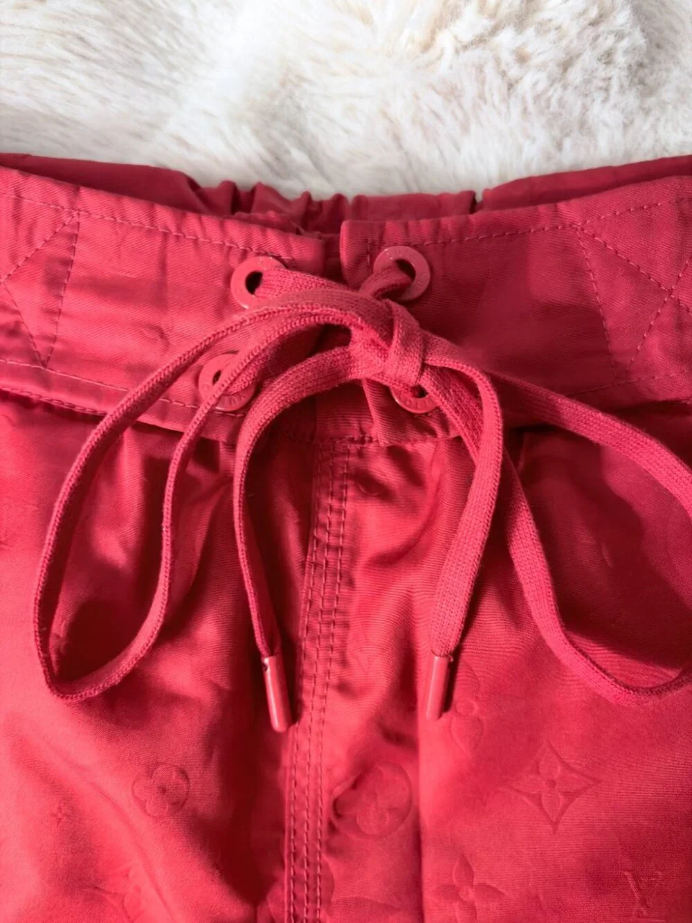 Louis Vuitton 3D Pocket Monogram Board Shorts Red